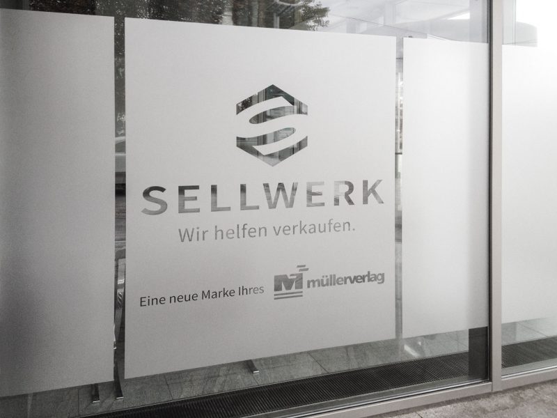 Sichtschutzbeklebung Sellwerk Müller Verlag