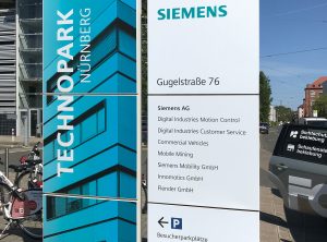 Siemens Technopark Stele Beschriftung